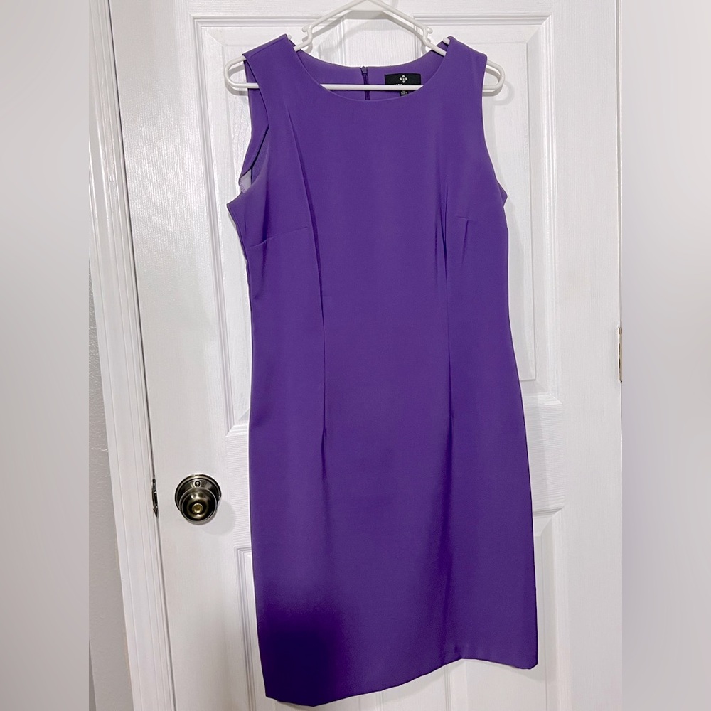 Ladies purple Ronni Nicole sleeveless Easter sheath dress sz 10